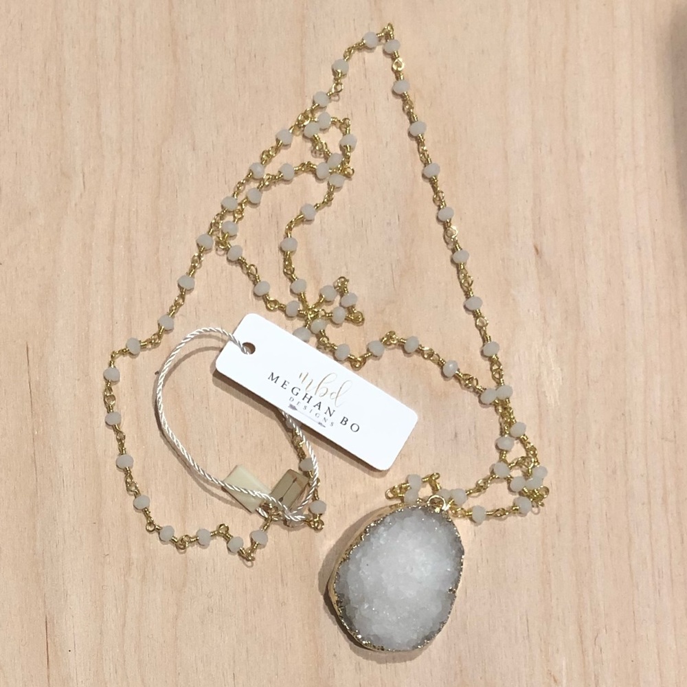 Long gemstone necklace